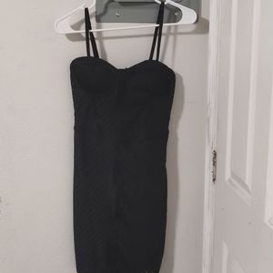 Iris Black Mesh Cutout Mini Dress